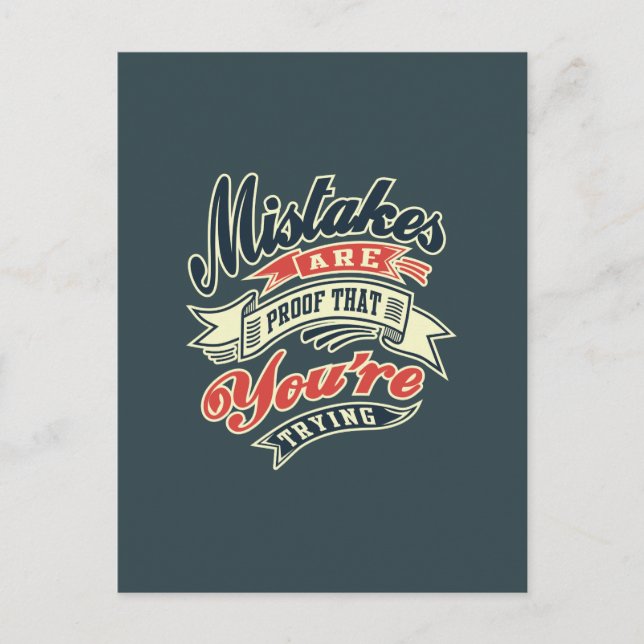 Fehler sind ein Beweis für Motivierend Quotes Postkarte (Vorderseite)