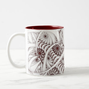 "Fehlgeleitet" Traipse rotes und weißes gewundene Zweifarbige Tasse