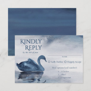 Fehlsichtigkeit   Blue Swan Empfang Entree RSVP Karte