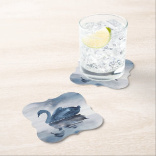 Fehlsichtigkeit   Moody Dusty Blue Swan am See Untersetzer