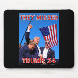 Fehlte Trump 2024 - Patriotische politische Maga Mousepad