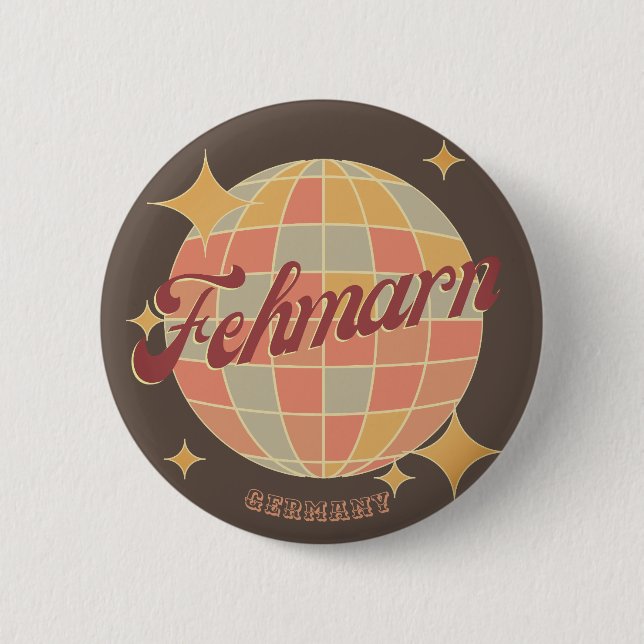 Fehmarn deutsche Ostseeinsel retro Button (Vorderseite)