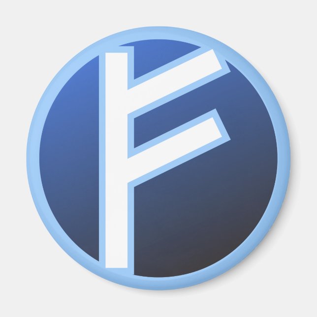 Fehu Feoh Rune Magnet (Vorne)