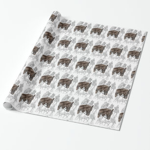 FEI für eingesammelte Dressurpferde Geschenkpapier