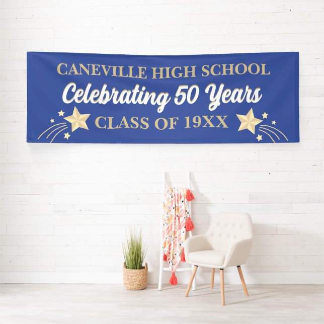 Feier! 50 Jahre! 12 Ft Big Class Wiedersehen Banne Banner (Insitu)