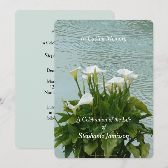 Feier der Einladung zum Leben Calla Lilies Floral (Vorne/Hinten)