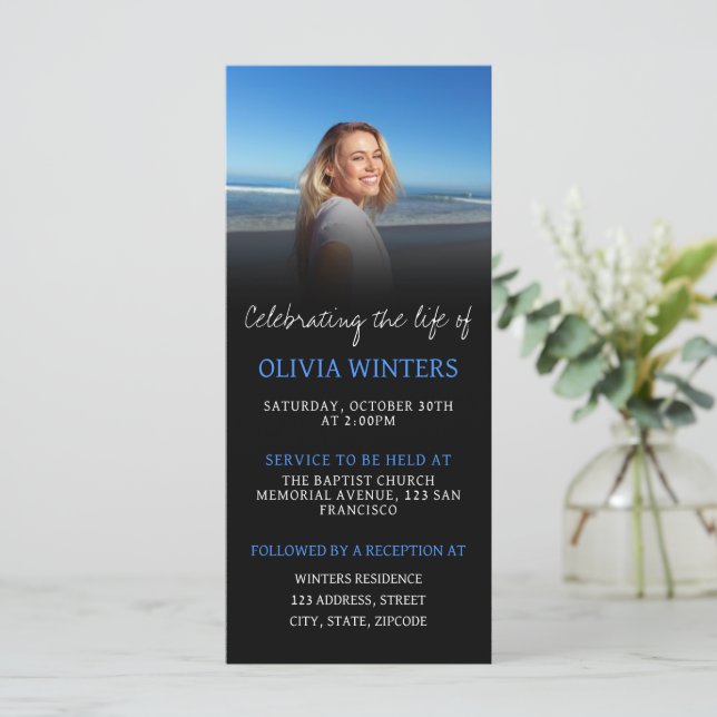 Feier der Einladung zum Leben mit Foto (Stehend Vorderseite)