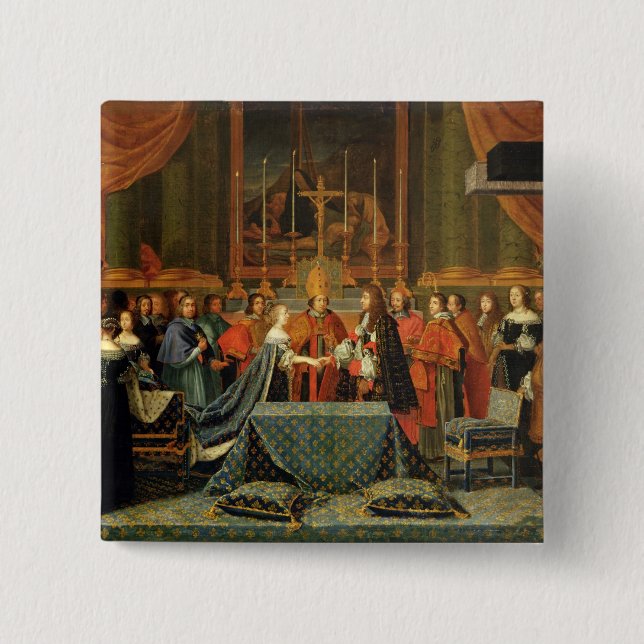 Feier der Heirat von Louis XIV Button (Vorderseite)
