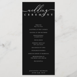 Feier der Hochzeitsfeier in Schwarz und Weiß Programm