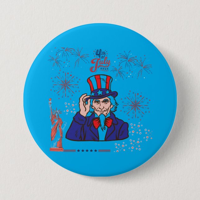 Feier der tapferen Herzen azurblau Button (Vorderseite)