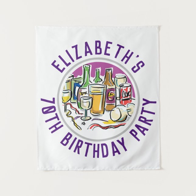 Feier des 70. Geburtstagsgeschichten Wandteppich (Vorderseite)