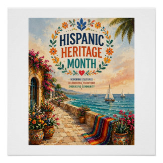 Feier des Hispanic Heritage Month am Meer Poster