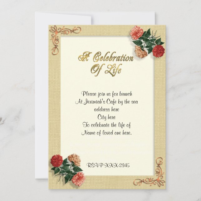 Feier des Lebens Einladung Vintager Hibiskus (Vorderseite)