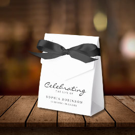 Feier des Lebens Elegante Script Beerdigung Geschenkschachtel