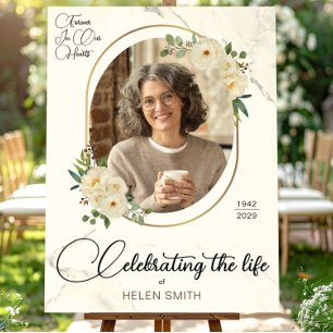 Feier des Lebens, Florales Funeral Erinnerungsfoto Poster