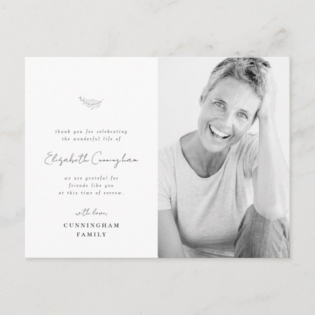 Feier des Lebens Modernes Minimalistisches Foto Postkarte (Vorderseite)