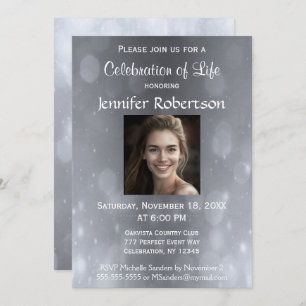 Feier des Lebens - Silver Invitation Einladung