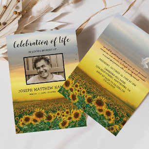 Feier des Lebens Sonnenblumen-Foto für die Traue Einladung