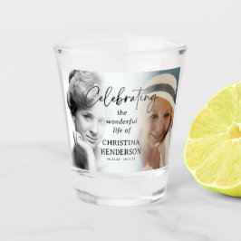 Feier des Lebens Vorher- und Nachher-Foto Schnapsglas