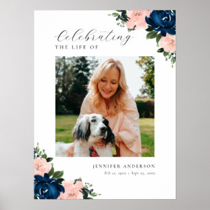 Feier-des-Lebens-Willkommensschild mit blauer flor Poster