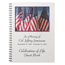 Feier des "Life Gast Book", American Flags Notizblock