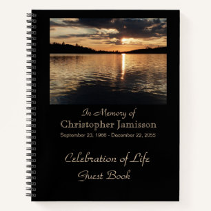 Feier des Life Guest Book, Sunset am Lake Notizbuch