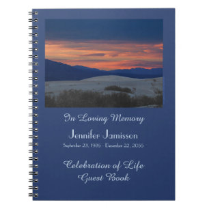 Feier des Life Guest Book, Sunset at Dunes Notizblock