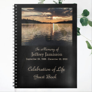 Feier des Life Guest Book, Sunset Lake Spiral Notizblock