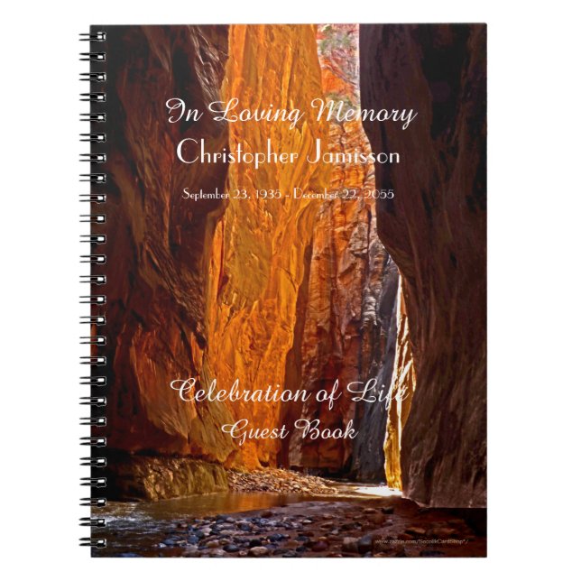 Feier des Life Guest Book Zion Narrows Canyon Notizblock (Vorderseite)