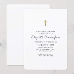 Feier des Minimalistischen Imitats Gold Cross Einladung