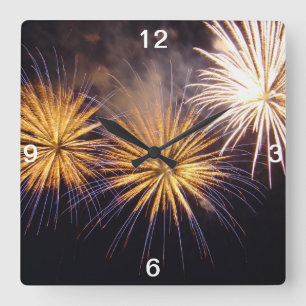 Feier-Feuerwerk Quadratische Wanduhr