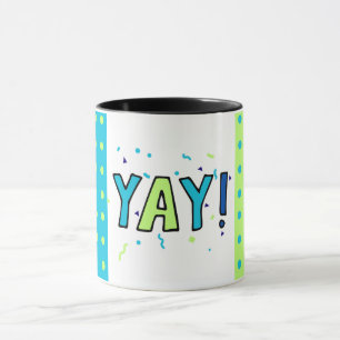 Feier I Yay I Dankbarkeit - Dots Blue Green Tasse