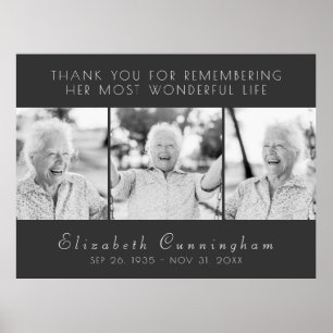 Feier Ihres Lebens Modern Einfache Drei Fotos Poster