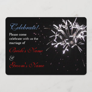 Feier Wedding rot/weiß/Blau 2 Einladung