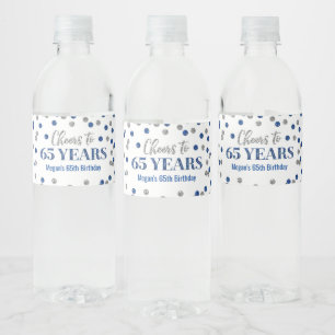 Feier zu 65 Jahren Blue Silver Confetti Geburtstag