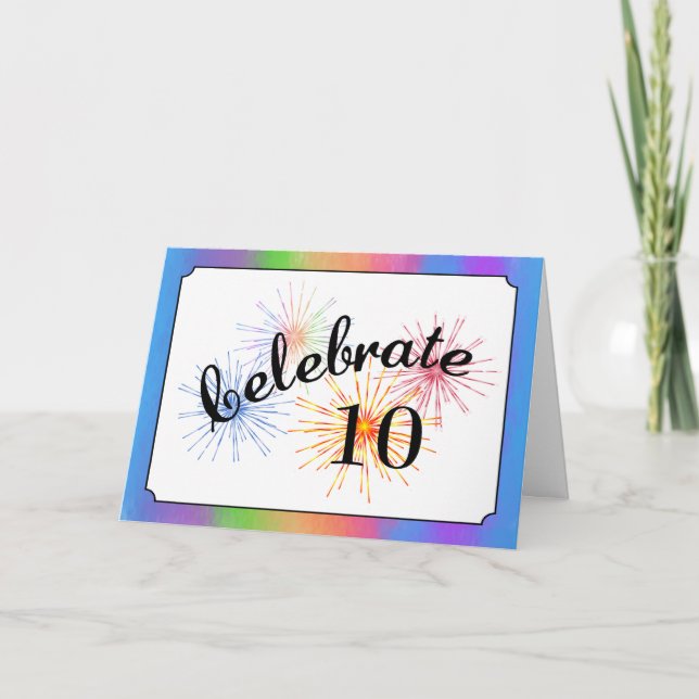 Feier zum 10. Jahrestag Karte (Vorderseite)