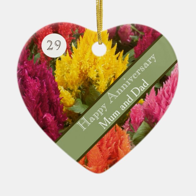 Feier zum 29. Hochzeitstag Keramik Ornament (Vorne)