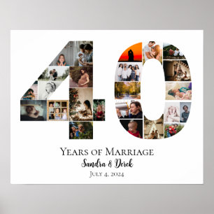 Feier zum 40. Jubiläum Foto-Montage Poster