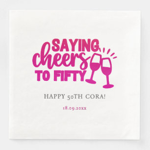 Feier zum 50. Geburtstag Fuschia-Party Serviette