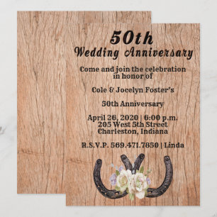 Feier zum 50. Hochzeitstag Letterpress Einladung