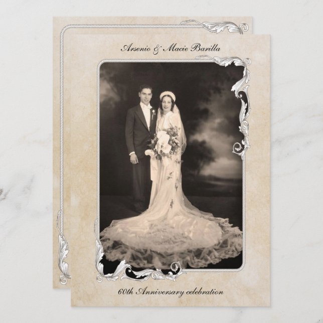 Feier zum 60. Jahrestag Einladung (Vorne/Hinten)