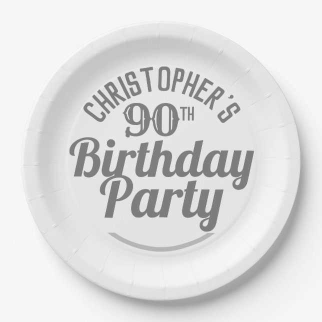 Feier zum 90. Geburtstag Pappteller (Vorderseite)