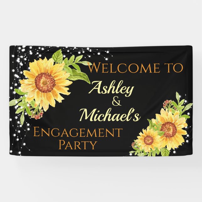 Feier zum Engagement von Blumen Banner (Horizontal)