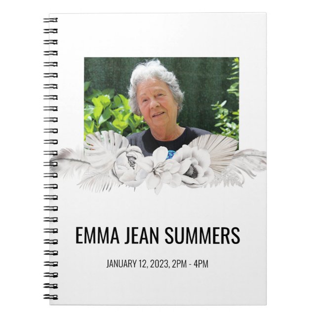 Feier zum Foto des Life Memorial Guest Book Notizblock (Vorderseite)