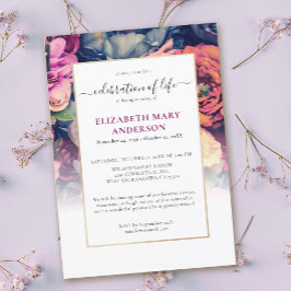 Feier zum Gedenkfest Moody Floral Einladung