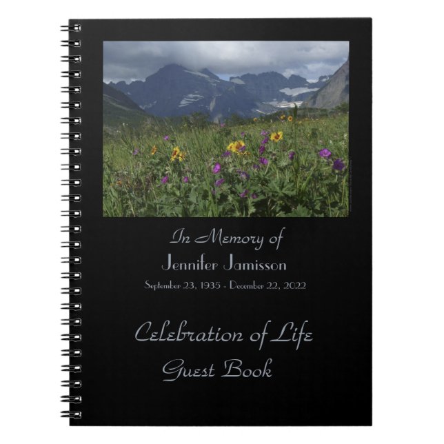 Feier zum Glacier des Life Guest Book Wildblumen Notizblock (Vorderseite)
