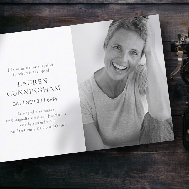 Feier zum Leben Einfaches Modernes Minimalistische Einladung (Von Creator hochgeladen)