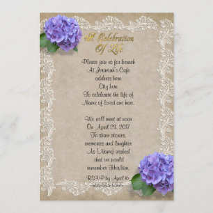Feier zum Leben Einladung Hydrangea