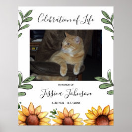 Feier zum Leben Wasserfarbene Sonnenblume Ein Foto Poster