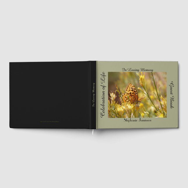 Feier zum Lebensgedächtnis-Buch, Gelbe Schmetterli Gästebuch (Voll)